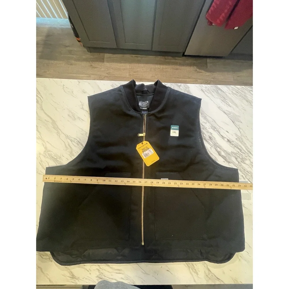 NWT Carhartt Quilt Lined Duck Canvas Vest Mens 5XL, V01-BLK